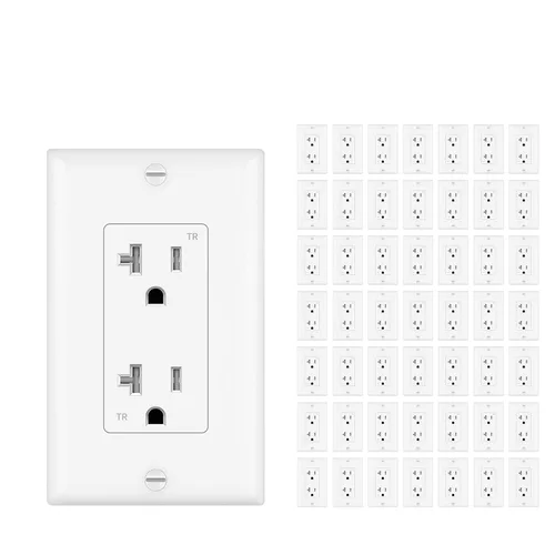 Miniatura 29 de Micmi Toma de corriente decorativa de 15 A, resistente a manipulaciones, toma de corriente eléctrica decorativa, 15 amperios, 125 voltios, conexión