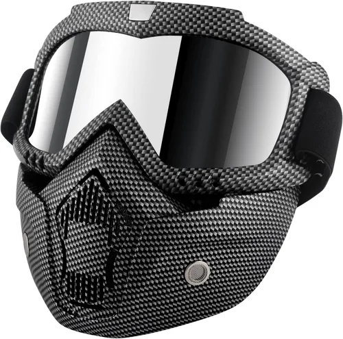 Miniatura 8 de Gafas de motocicleta con máscara facial desmontable, gafas de motocross de cara completa protectoras, gafas ATV, de bicicleta de tierra, MX