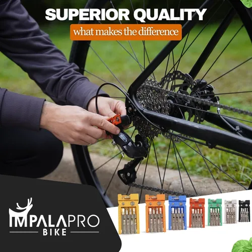 Miniatura 7 de IMPALAPRO Kit de herramientas para bicicleta portátil 20 en 1, compacto y ligero (4.14 oz) cromo-vanadio (CRV) - Multiherramienta para bicicleta
