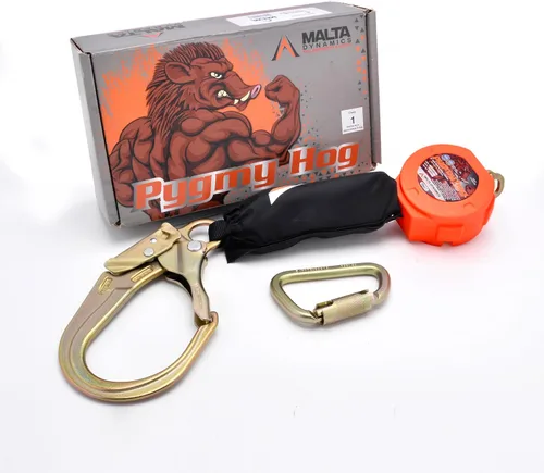 Miniatura 3 de Malta Dynamics Pygmy Hog Web Línea de Vida Autorretráctil – Cordón de Seguridad Retráctil con Protección contra Caídas con Kit de Conector y Gancho