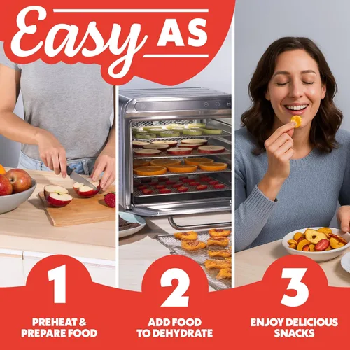 Miniatura 6 de Gourmia Deshidratador de alimentos de 8 bandejas – Secador digital de alimentos de acero inoxidable para carne seca, frutas y hierbas, control