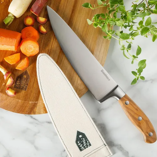 Miniatura 3 de Bloomhouse - Dos veces ganador de los Favoritos de Oprah - Cuchillo de chef de 8 pulgadas – Hoja de acero inoxidable alemán con mango de madera
