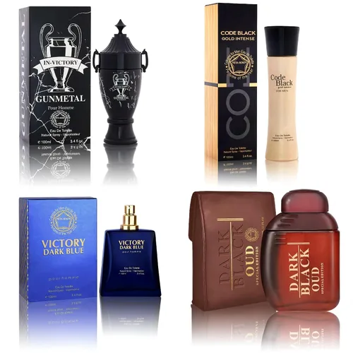 Miniatura 26 de Set de colonia para hombre, EDP, pack de 4 (3.4 oz / 100 mL), Amazing Code Gold, Verse Adonis Blue, AzuraAD, Invincible, Office Clean & Confident