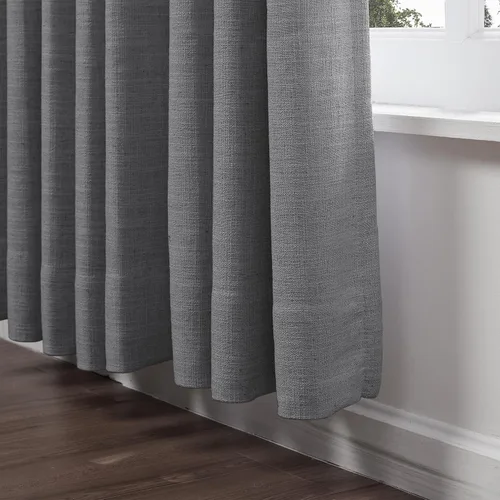 Miniatura 3 de ChadMade Cortinas de lino de 216 pulgadas de largo, 2 paneles de 52 pulgadas de ancho x 216 pulgadas de largo, color gris carbón, bolsillo para # 16