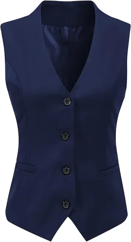 Miniatura 2 de Chaleco formal de 4 botones con cuello en V para mujer