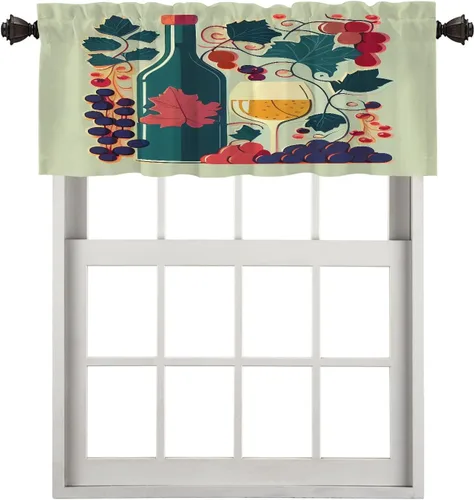 Miniatura 15 de Cortinas opacas de cocina con pintura al óleo de Europa rosa y negra para ventanas, cenefas opacas modernas de torre Eiffel de poliéster multicapa