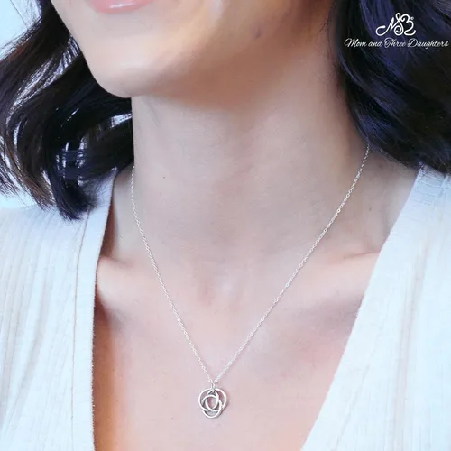 Miniatura 7 de Three Ring Sterling Silver Necklace Celtic Love Knot 18" Chain Gift from Mother In Law Wedding Gift