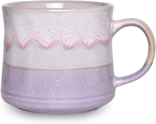 Miniatura 13 de Bosmarlin Taza de café grande de cerámica, taza de té grande para la oficina y el hogar, 21 onzas, apta para lavavajillas y microondas, 1 unidad Azul