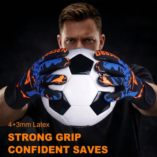 Miniatura 2 de Guantes de portero con palma de corte medio negativo, ajuste cómodo, guantes de portero de fútbol ligeros y flexibles con ultra agarre