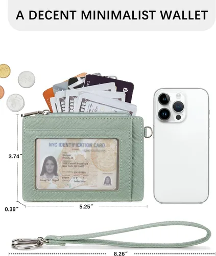 Miniatura 6 de BOSTANTEN Tarjetero para tarjetas de crédito para mujer, billetera de piel RFID, pequeña cartera delgada con llavero con ventana de identificación