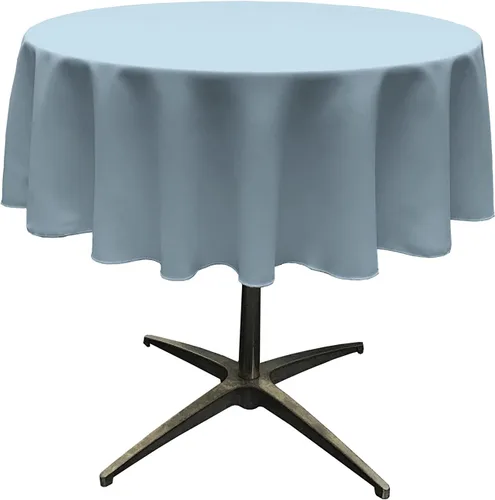 Miniatura 11 de LA Linen - Mantel redondo lavable de popelina de poliéster, resistente a manchas y arrugas, 51", mantel de tela para comedor, cocina, fiesta, Negro