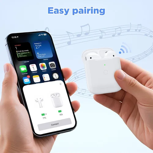 Miniatura 2 de Funda de carga para AirPods de 1ª/2ª generación, estuche cargador de repuesto para Airpod de 1ª/2ª generación con batería incorporada de 450 mAh