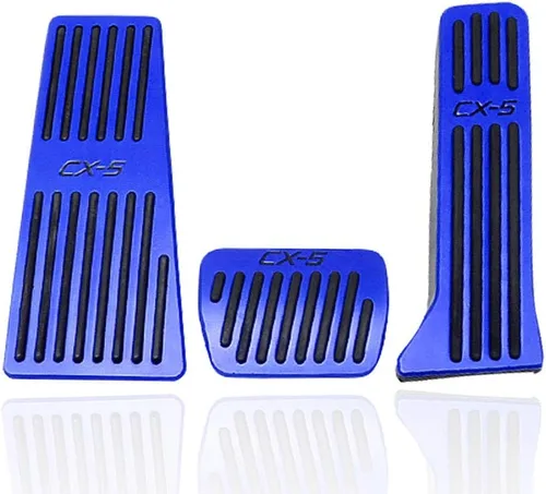 BOYUER Juego de 3 almohadillas antideslizantes para pedal de acelerador de gas de freno de aluminio sin taladrar para Mazda CX-5 2013-2025 (azul)