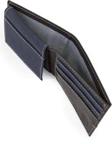Miniatura 4 de Timberland Cartera de lona de cuero Baseline para hombre con bolsillo abatible adjunto