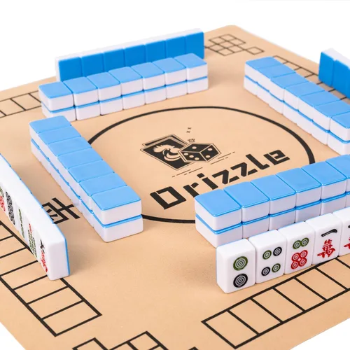 Miniatura 6 de drizzle Juego de mahjong de 1.181 in azul – 144 azulejos de tamaño mediano con bolsa de panda y bastidores – Juego de mesa tradicional chino