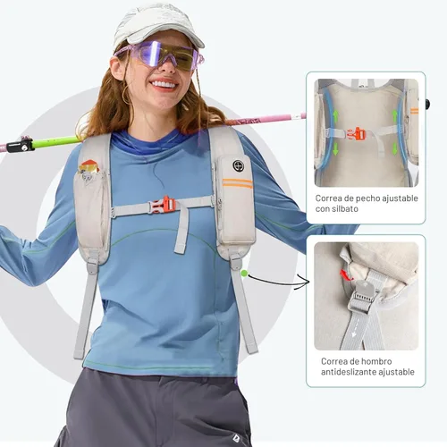 Miniatura 3 de FIORETTO Mochila de 15L para senderismo para mujeres y hombres, mochila mini plegable, mochila ligera pequeña para acampar, viajar, actividades al