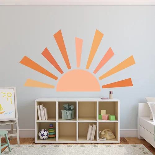 Miniatura 18 de 35.4 × 11.8 pulgadas, diseño de nubes de sol, mural de acuarela, vinilo moderno, extraíble, adhesivo para guardería, sala de juegos, sala de estar