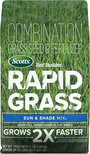 Miniatura 11 de Mezcla de semillas de césped Scotts Turf Builder Rapid Grass Sun & Shade Mix de doble crecimiento rápido para sombra y sol; combinación de semillas