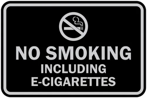Miniatura 22 de Signs ByLITA Clásico enmarcado no fumar incluyendo cigarrillos electrónicos (oro negro) - mediano Negro Oro