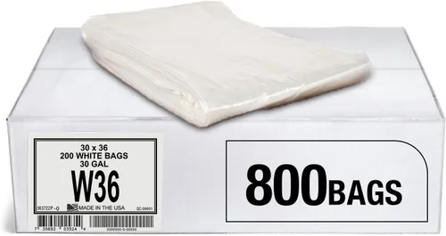 Miniatura 10 de Aluf Plastics Bolsas de basura de 45 galones, 40 x 46 pulgadas, color blanco (paquete de 100), para baño, hogar, oficina y basura ligera, rollos sin