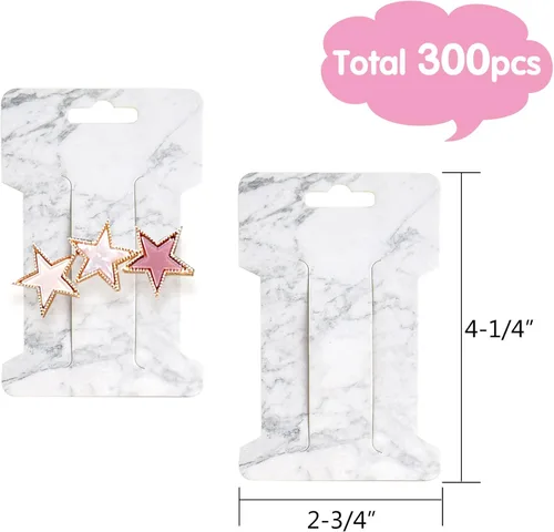 Miniatura 2 de 300 tarjetas de exhibición de pinzas para el cabello, pasadores para el cabello, soporte de exhibición de joyas, cartón de papel rectangular