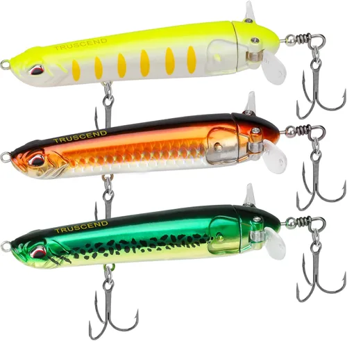 TRUSCEND PoPobait con ganchos BKK, señuelos de pesca para lubina, lucio, lucio, perca almizclada, señuelo flotante para agua dulce o salada,