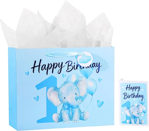 Miniatura 18 de Powbrace Bolsa de regalo de cumpleaños número 30 negra de 13 pulgadas con papel de seda y tarjeta de felicitación para fiestas, bolsa de regalo