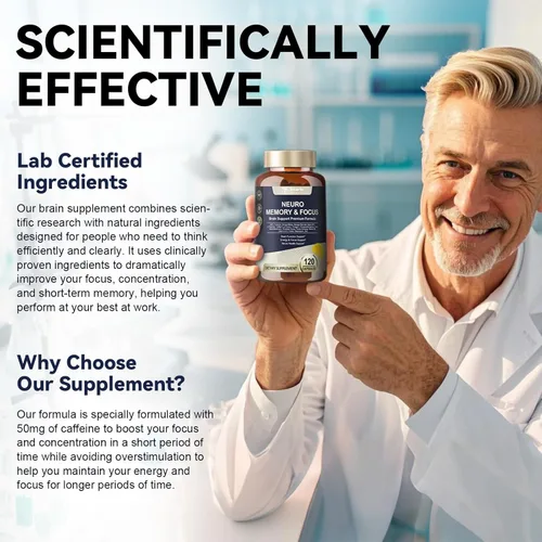 Miniatura 7 de Totaria Suplementos cerebrales para memoria y enfoque, salud cerebral con L-tirosina, Alpha GPC, Ginkgo Biloba, Bacopa Monnieri, apoyo cognitivo