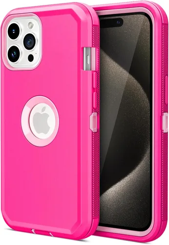 Miniatura 15 de Jiunai Funda para iPhone 15 Pro Max de Servicio Pesado con Protección contra Caídas Sin Pantalla de Doble Capa Resistente a Golpes Deportiva