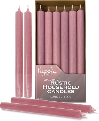 Miniatura 14 de Hyoola Velas de cena de 10 pulgadas – Paquete de 12 – Palitos de vela altos sin perfume rústico de larga duración Sahara