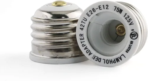 Miniatura 3 de E-outstanding Adaptador E26 a E12, 3 unidades, 12 V, 10 A, E26 a E12, resistente al calor, base de lámpara, portalámparas, convertidor, adaptador
