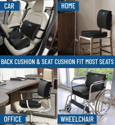 Miniatura 7 de Everlasting Comfort Cojín de asiento de espuma viscoelástica recomendado por médicos para sillas de oficina y automóvil, accesorios ergonómicos