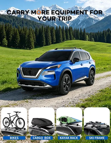 Miniatura 8 de Wonderdriver Barras Transversales de Techo Bloqueables 260lb Compatibles con Nissan Rogue 2021-2026 (con Rieles de Techo Empotrados), Rieles