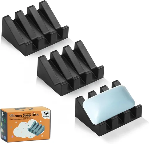 Miniatura 32 de Jabonera Autodrenante con Soporte, Jabonera de Silicona, para Baño, Cocina, Esponjas, Puede Extender la Vida del Jabón, Mantiene las Barras de Jabón