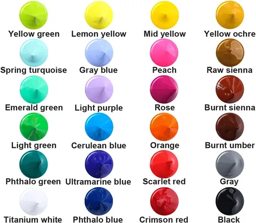 Miniatura 2 de TRANSON Juego de pintura acrílica de 24 colores con 5 pinceles de pintura no tóxica para lienzo artesanal pintura de arte rupestre
