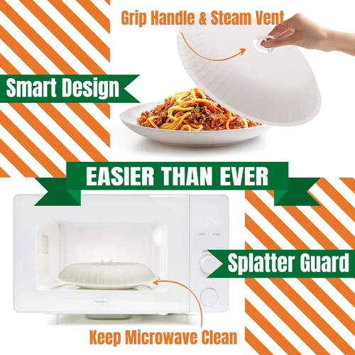 Miniatura 5 de Funda desechable para salpicaduras de microondas, 10 pulgadas, funda de papel para microondas para alimentos, sin BPA y no tóxico, protector