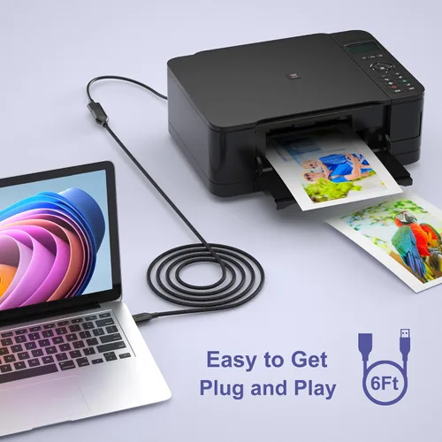 Miniatura 3 de OKRAY - Cable de extensión USB, paquete de 2 cables de extensión USB 2.0 de nailon trenzado de 6 pies tipo A, macho a hembra, con conector chapado