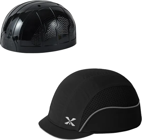 Miniatura 12 de TIHEEN Gorra de seguridad unisex, estilo gorra de béisbol con rayas reflectantes, ligera y transpirable, gorra de protección para la cabeza