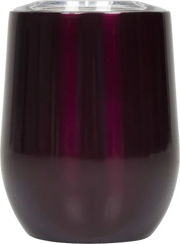 Miniatura 2 de FIFTY-FIFTY 11.8 fl oz doble pared aislada al vacío, vaso de vino, acero inoxidable, tapa a prueba de salpicaduras Borgoña