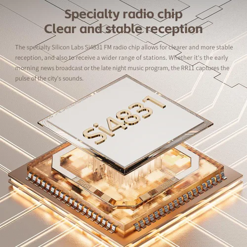 Miniatura 5 de FiiO RR11 Receptor de radio estéreo portátil HiFi FM con sintonización analógica PVR, efectos de sonido BASS+3D, 64MHz-108MHz