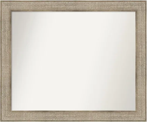 Miniatura 276 de Amanti Art Espejo de baño plateado para sobre fregadero, 26 x 26 pulgadas, espejo cuadrado de níquel pulido, marco de madera tradicional mediano, se