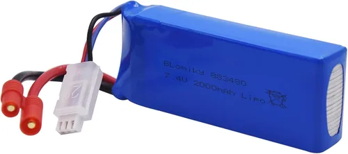 Miniatura 13 de Batería y cargado con conector plátano Blomiky, 2 uds, 7.4 V, 2000 mAh, para SYMA X8C X8W X8G X8HD X8HW X8HG 506HG JXD 506G Holy HS300 HS400
