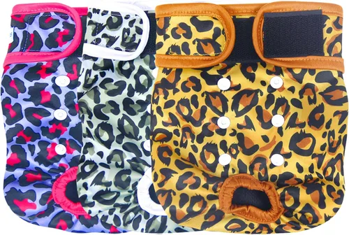 Leekalos Pañales reutilizables lavables para perras, pañales para perras, altamente absorbentes, pañales ajustables para cachorros, pañales para