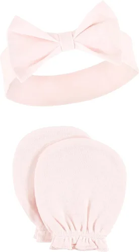 Miniatura 136 de Hudson Baby Conjunto de diadema de algodón y manoplas para rascar para bebé