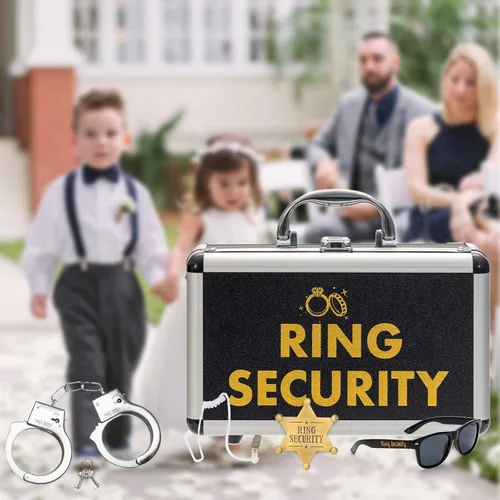Miniatura 7 de Caja de seguridad para anillos de boda con almohadilla de soporte para anillos, maletín de seguridad, gafas de sol para portador de propuestas