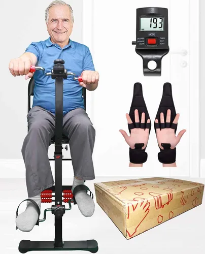 Miniatura 8 de Bicicleta Ejercitadora de Pedales para Manos, Brazos, Piernas y Rodillas, Pedaleador de Equipo de Fitness Ajustable para Personas Mayores, Ancianos