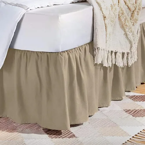 Miniatura 2 de Falda de cama sintética tradicional (tamaño King, bronceado)