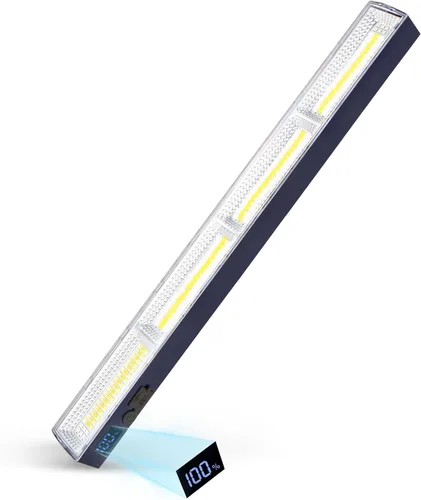 Miniatura 8 de LETOUR Barra de Luz Magnética, 11.81 pulgadas, 5000mAh 6000 Lúmenes Lámpara Portátil Recargable con 165 Bombillas LED Incorporadas, con Gancho