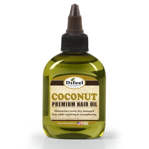 Difeel Aceite de coco para el cabello con acondicionamiento profundo premium, 2.5 onzas