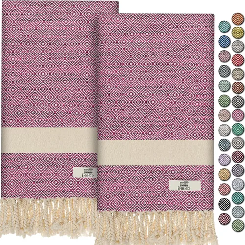 Miniatura 28 de EPHESUS TOWELS Toallas de Mano - Juego de 2 18" x 30" - Toalla de Mano Turca Decorativa para Baño, Cocina, Invitados, Cara, Cabello, Té, Paño